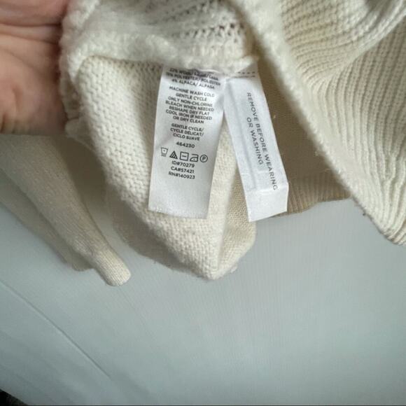 Loft Crewneck cream sweater wool alpaca blend super soft - Picture 7 of 7